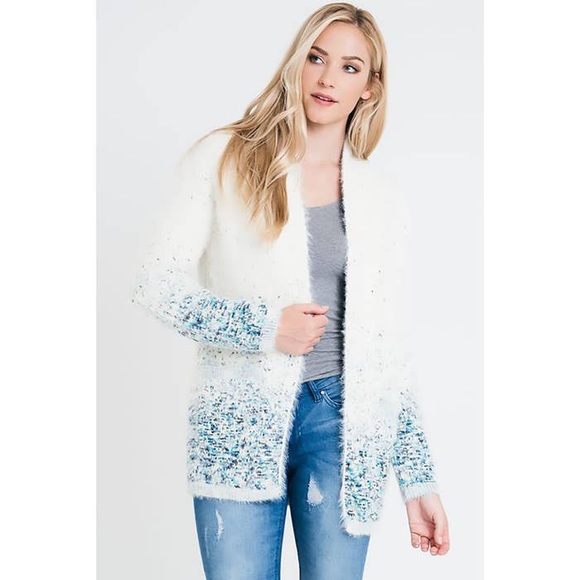 Renee C Confetti Ivory Blue Cardigan - Picture 4 of 7